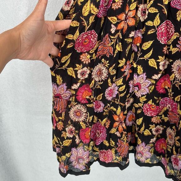 NWT Free People Black Pink Oh Baby Floral Mini Dress Size Medium - Picture 8 of 14